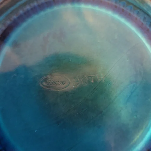 Fenton Celeste Blue Irridescent 90th Anniversary Pitcher and 2 Tumblers - Picture 7 of 11